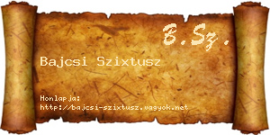 Bajcsi Szixtusz névjegykártya